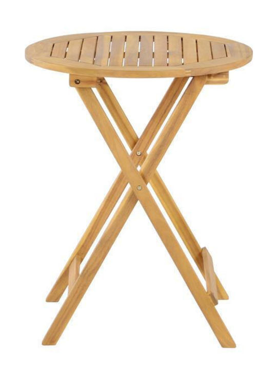 Sitting Room Table for Small Outdoor Spaces made of Acacia Foldable 3709 60x60x75cm