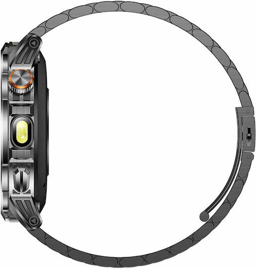 Microwear AK95 Smartwatch cu Pulsometru (Silicon Negru)