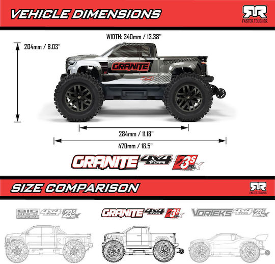 Arrma 223s RC Car Monster Truck Gray