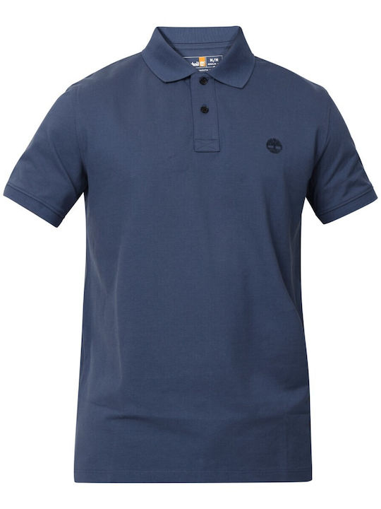 Polo Kurzarm Bluse Blau