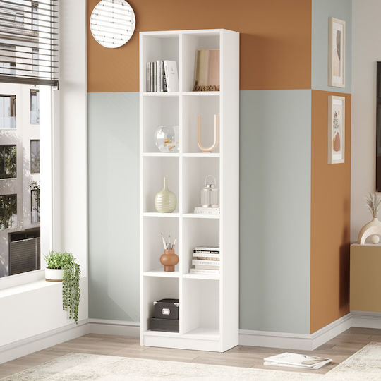 Βιβλιοθήκη Oteca Λευκή 51.1x25.4x180εκ.