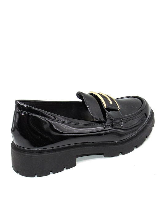 Λουστρίνι Γυναικεία Loafers σε Μαύρο Χρώμα