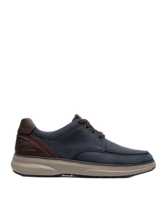 Mullan Moc Navy Leather Men's Casual Shoes Blue