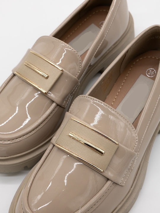 Λουστρίνι Γυναικεία Loafers σε Μπεζ Χρώμα