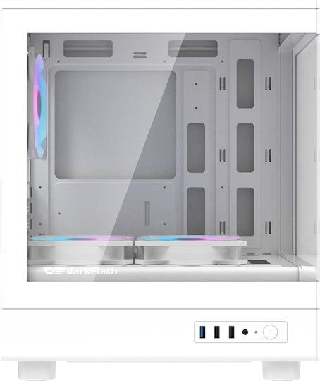 Darkflash Gaming Micro Tower Κουτί Υπολογιστή με Πλαϊνό Παράθυρο Λευκό