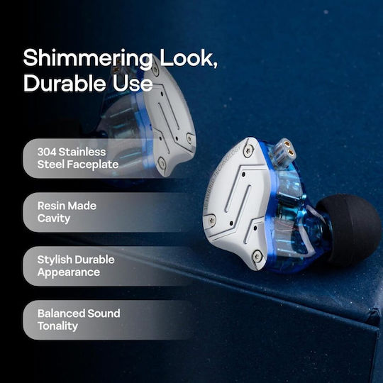 Ακουστικά Ψείρες In Ear Kz Zs10 Pro Μπλε