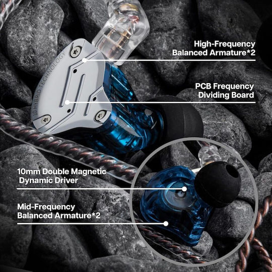 Ακουστικά Ψείρες In Ear Kz Zs10 Pro Μπλε