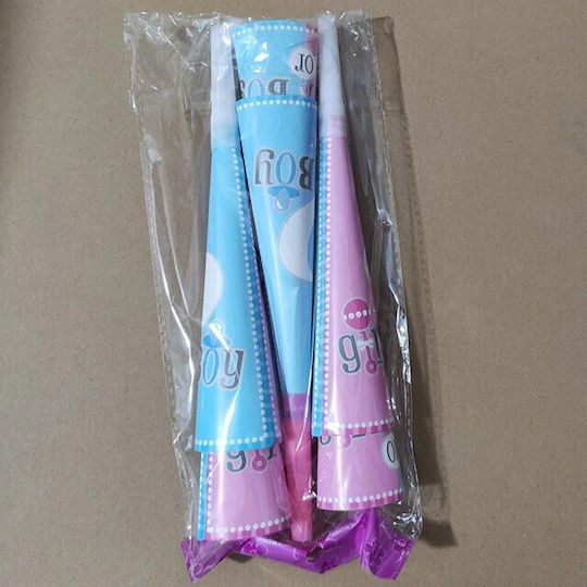 Set 6 Suflători Gender Reveal Alista Home Fată Băiat Din Carton 20 X 5 Cm Roz Albastru