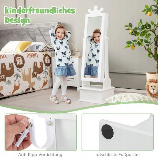 Costway Kids Room Decor Accessories Made of White Wood