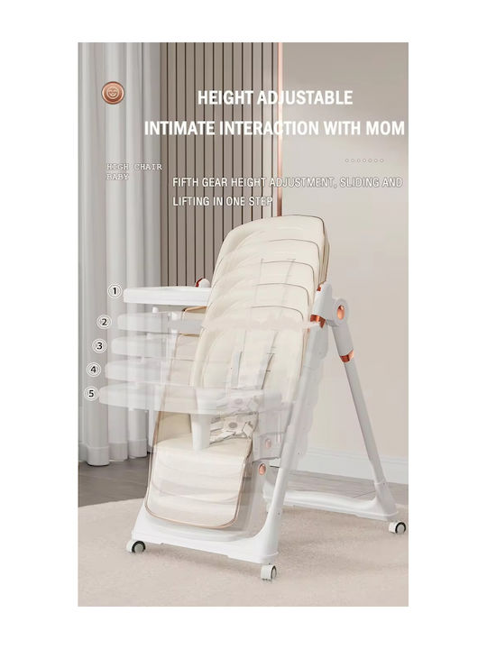 Little Mom Αναδιπλούμενο Καρεκλάκι Φαγητού 3 in 1 με Ρυθμιζόμενο Ύψος Καφέ