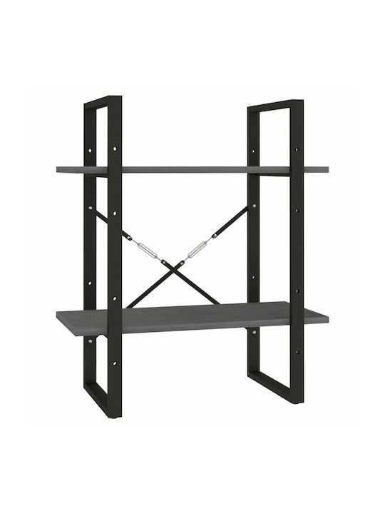 Bibliotecă Gri - Negru 60x30x70 cm