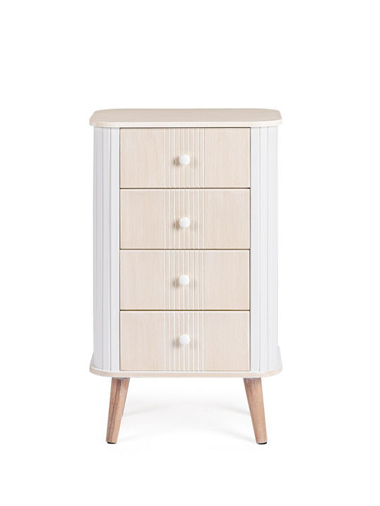 Kommode Schlafzimmer Holz Vesly Weiß 45x30x75,5cm