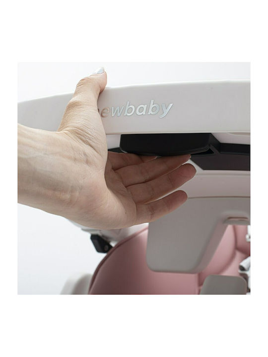 New Baby Muka Foldable Baby Highchair with Adjustable Height Pink