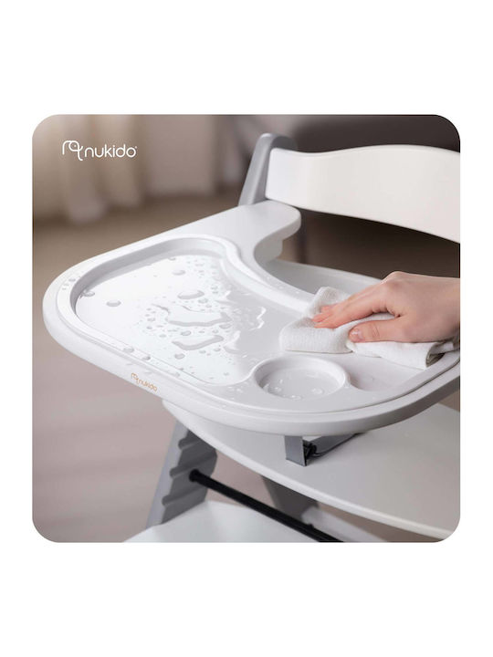Nukido Nelo Baby Highchair with Adjustable Height White