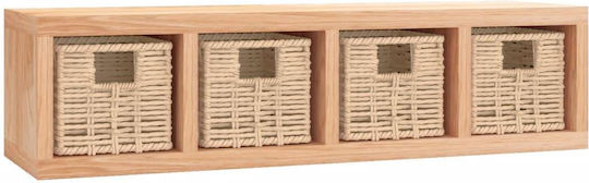 Shelf Wall 62x18x16cm Walnut Coffee