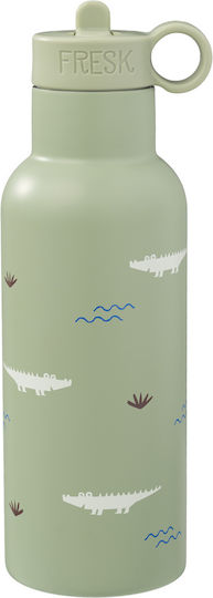 Queen Mother Fresk Crocodile Kids Water Bottle Thermos Stainless Steel with Straw 500ml