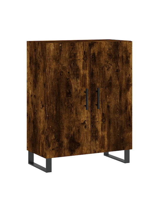 Living Room Display Cabinet Made of Particle Board in Smoky Oak Color 69.5x34x90cm
