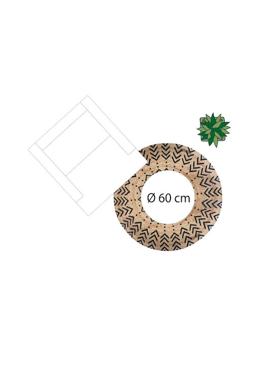 A-s Living Round Summer Wicker Living Room Rug Boho Φ120cm