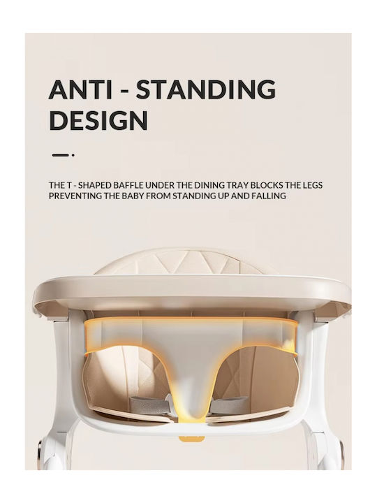 Little Mom Foldable Baby Highchair White