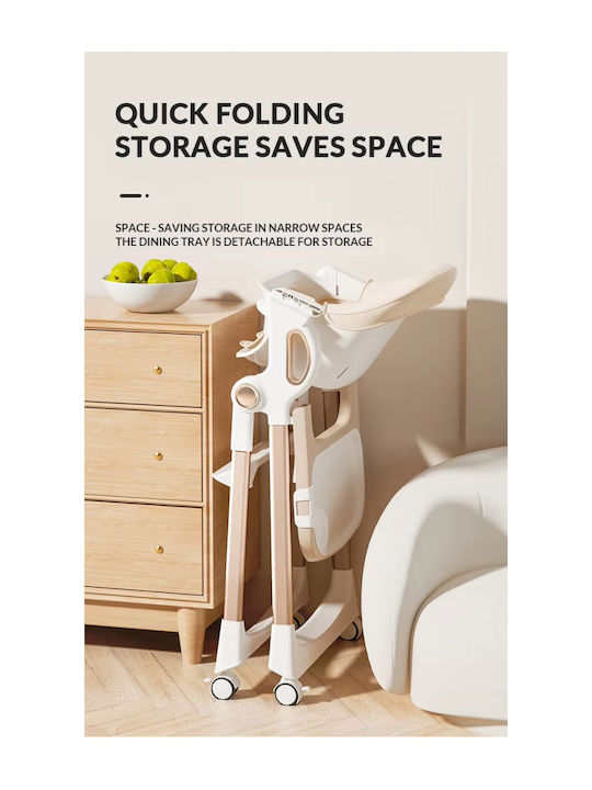 Little Mom Foldable Baby Highchair White
