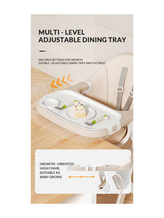 Little Mom Foldable Baby Highchair White