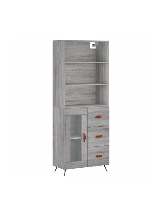 Βιβλιοθήκη Γκρι 69.5x34x180εκ.