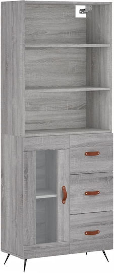Bookcase 69.5x34x180cm Gray Bookcase 69.5x34x180cm Gray