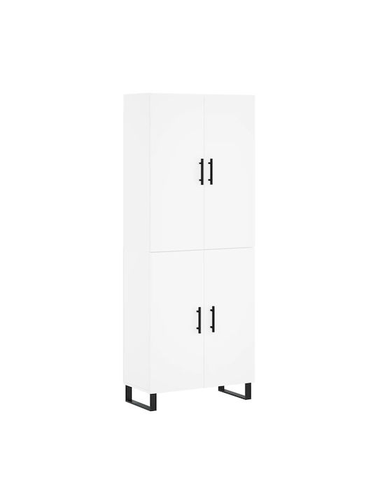Bibliotecă Albă 69.5x34x180 cm