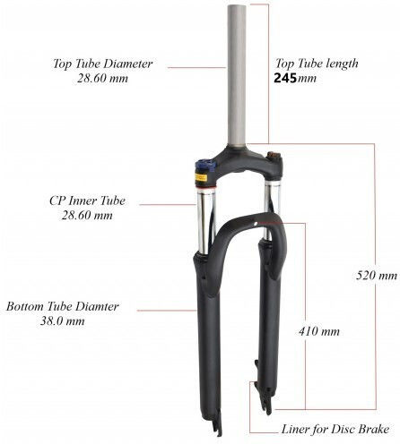Front Bike Suspension 1-1/8" 80mm