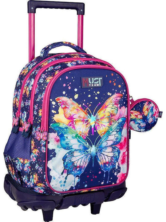 Must Team Ghiozdan Școlar Tip Troler Pentru Școala Primară Butterfly 30 Litri