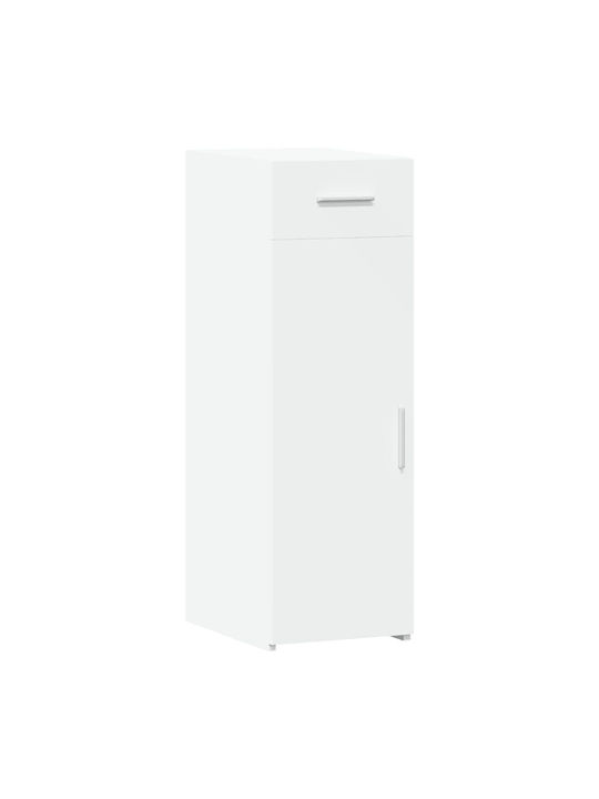 Living Room Cabinet Made of Particle Board White 30x42.5x93cm