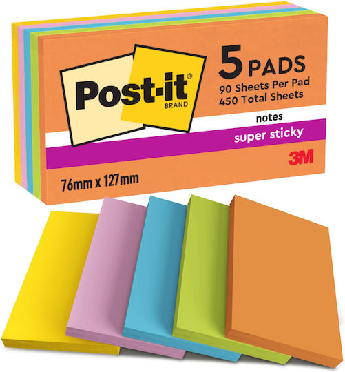 3M Sticky Note Pads in Cube 450 Sheets 7.6x12.7cm Post-it
