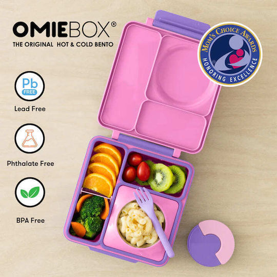 Omie Omiebox Пластмасово детско контейнерче за храна Еднорози Розов