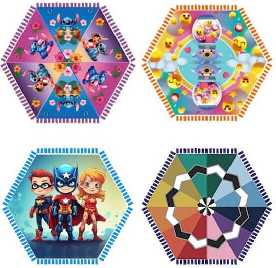 Hexagon Kite Hârtie cu Coada 100x100cm (Diverse modele/culori)