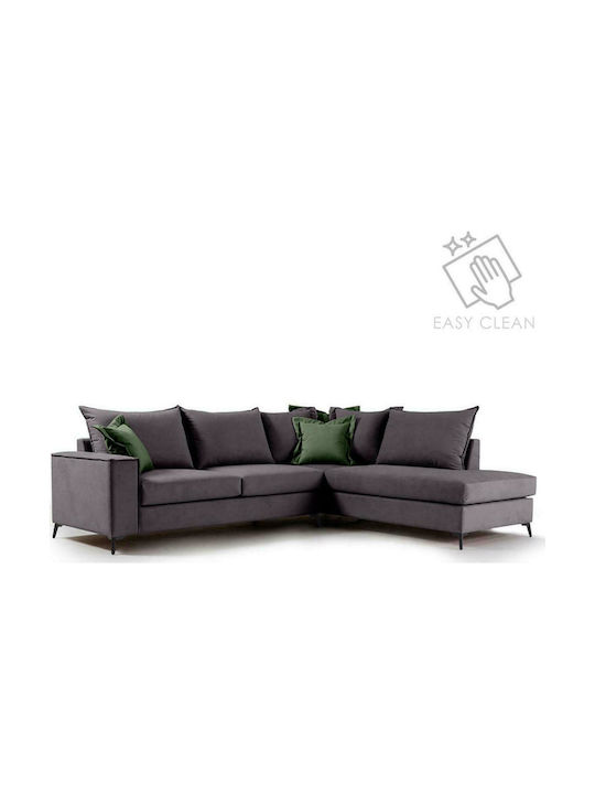 Romantischer Ecksofa Mit Linke Ecke Anthrazit Mit Farbauswahl 290x235x95cm
