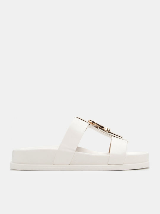 Sandale Casual Damă Flatforme Albe
