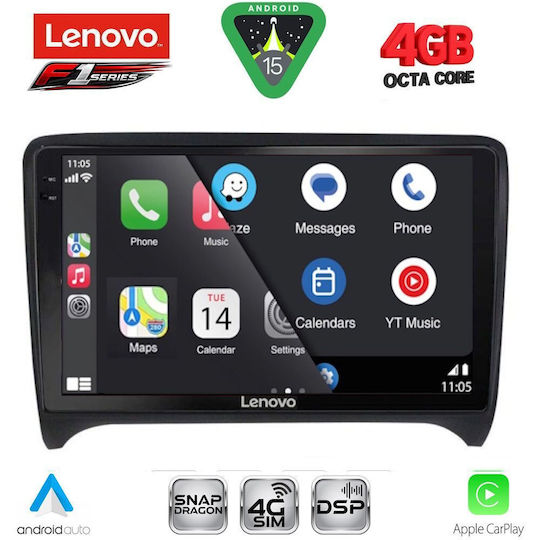 Lenovo Car Audio System for Audi TT 2007-2015 Bluetooth USB WiFi GPS Apple CarPlay Android Auto with 9" Touch Screen