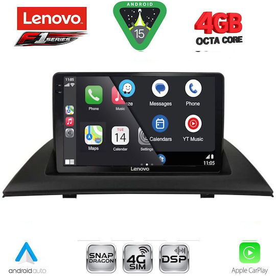 Lenovo Ηχοσύστημα Αυτοκινήτου για BMW X3 (E83) 2003-2010 (Bluetooth/USB/WiFi/GPS/Apple-Carplay/Android-Auto) με Οθόνη Αφής 9"