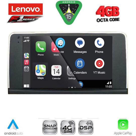 Lenovo Ηχοσύστημα Αυτοκινήτου για BMW X3 (F25) 2011-2013 (Bluetooth/USB/WiFi/GPS/Apple-Carplay/Android-Auto) με Οθόνη Αφής 9"