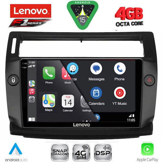 Lenovo Ηχοσύστημα Αυτοκινήτου για Citroen C4 2004-2011 (Bluetooth/USB/WiFi/GPS/Apple-Carplay/Android-Auto) με Οθόνη Αφής 9"