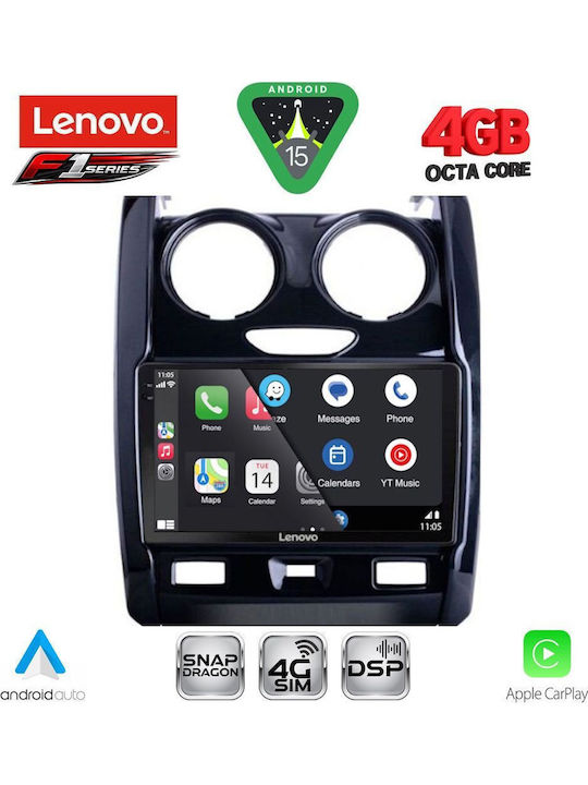 Lenovo Car Audio System for Dacia Duster 2012-2019 (Bluetooth/USB/WiFi/GPS/Apple CarPlay/Android Auto) with 9" Touch Screen