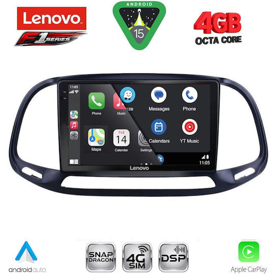 Lenovo Ηχοσύστημα Αυτοκινήτου για Opel Combo Fiat Doblo 2015-2018 (Bluetooth/USB/WiFi/GPS/Apple-Carplay/Android-Auto) με Οθόνη Αφής 9"
