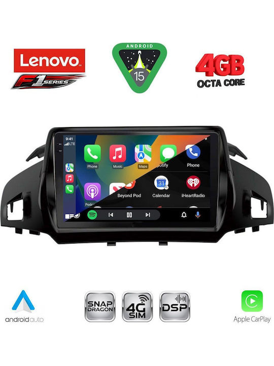 Lenovo Car Audio System for Ford Kuga / C-Max 2013-2019 (Bluetooth/USB/WiFi/GPS/Apple CarPlay/Android Auto) with 9" Touch Screen