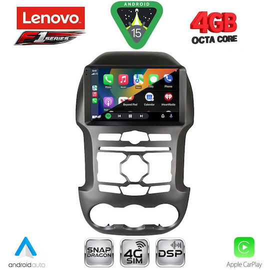 Lenovo Car Audio System for Ford Ranger 2011-2015 Bluetooth USB WiFi GPS Apple CarPlay Android Auto with 9" Touch Screen