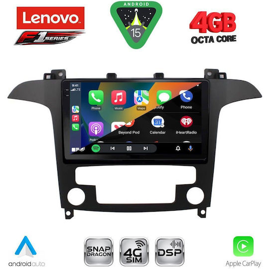 Lenovo Car Audio System for Ford S-Max 2006-2014 with Clima Bluetooth USB WiFi GPS Apple CarPlay Android Auto with 9" Touch Screen