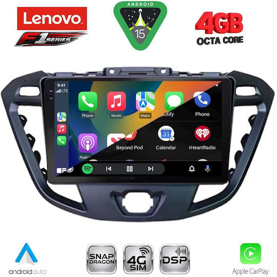 Lenovo Car Audio System for Ford Transit Custom / Tourneo Custom 2013-2019 (Bluetooth/USB/WiFi/GPS/Apple CarPlay/Android Auto) with 9" Touch Screen