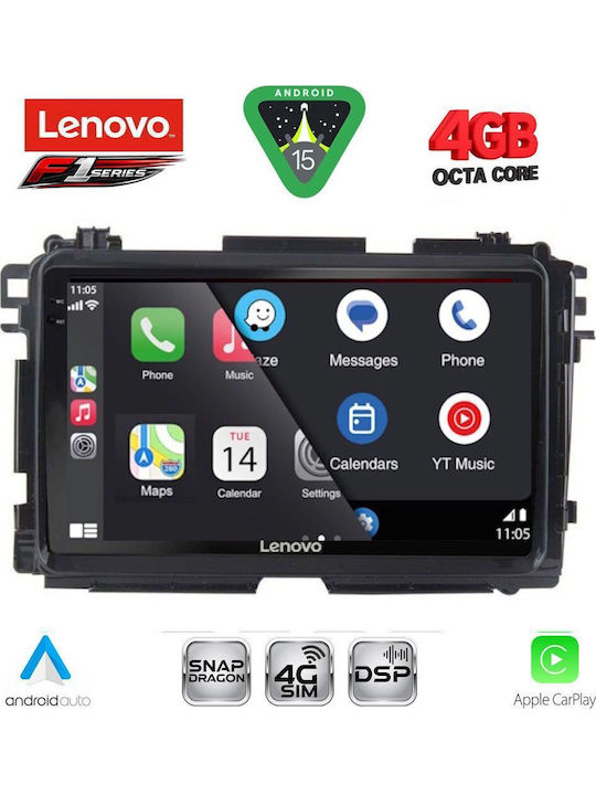 Lenovo Автомобилна Аудио Система за Honda HR-V 2015-2021 (Bluetooth/USB/Вграден Wi-Fi/GPS/Apple CarPlay/Android Auto) с Touch Screen 9"