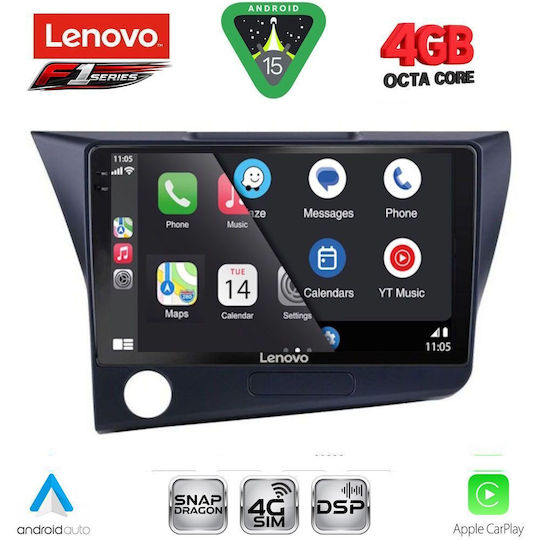 Lenovo Ηχοσύστημα Αυτοκινήτου για Honda CR-Z 2010-2016 (Bluetooth/USB/WiFi/GPS/Apple-Carplay/Android-Auto) με Οθόνη Αφής 9"