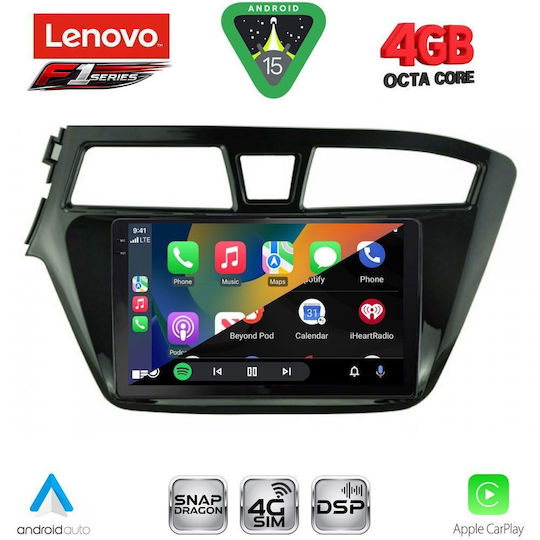 Lenovo Ηχοσύστημα Αυτοκινήτου για Hyundai i20 2014-2018 (Bluetooth/USB/WiFi/GPS/Apple-Carplay/Android-Auto) με Οθόνη Αφής 9"