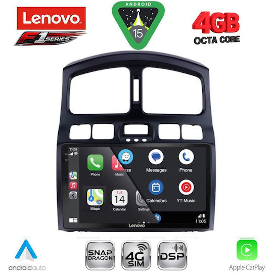 Lenovo Car Audio System for Hyundai Santa Fe 2003-2006 Bluetooth USB WiFi GPS Apple CarPlay Android Auto with 9" Touch Screen